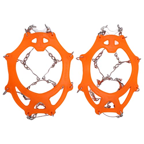 Crampones de 12 dientes naranjas para zapatos de nieve en senderismo invernal 5