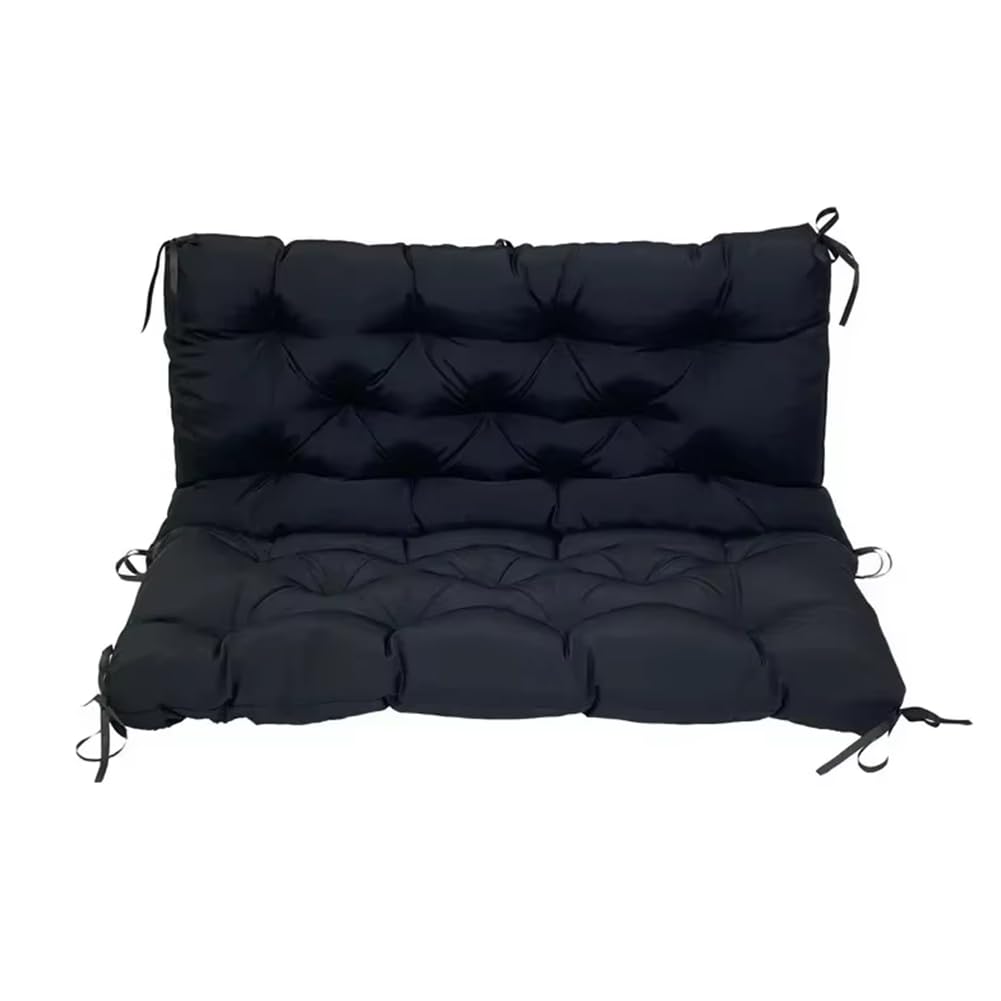 Coussin de banc de jardin noir 150x100 cm matelassé pour terrasse et intérieur