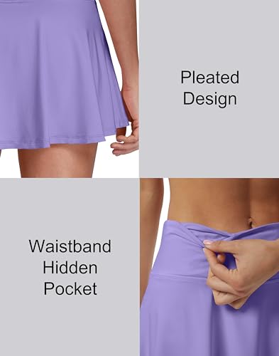 Image of Women's High Waist Pleated Tennis Skirt with 4 Pockets Lightweight Athletic Golf Skorts Skirts for Running Workout