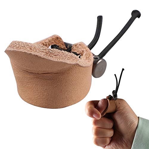 Higoo Archery Thumb Ring Finger Guard Protector Cow Skin Soft Leather Shooting Glove #TOP23