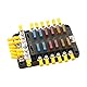 12 Sicherungshalter Minuspol Boot Wohnmobil Wohnwagen Solaranlage Auto Verteilerblock Wohnmobilanhänger KFZ Sicherungskasten 12v - 32v Sicherungsblock Rote LED-Anzeige