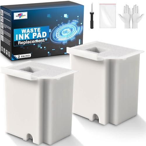 SUBLIMAKER Waste Ink Pad Replacement with Reset Software Compatible Replacement for E Pson ET-2800 ET-4800 ET-2720 ET-2803 ET-2400 ET-4700 ET2800 Printer, Maintenance Box with Reset Software (2 Packs)