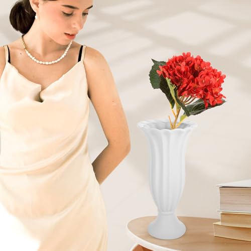 Vase en céramique blanche résistant aux intempéries HANABASS