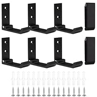Qixuer 8Pcs Foldable Wall Hook, Coat Hooks Wall Mounted, Aluminum Alloy Round Head Black Hooks for Kitchen, Bathroom, Bag, Towel, Key (Black)