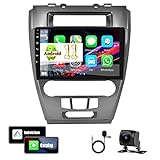 for ford fusion 2010 2011 2012 with Wireless Apple Carplay Android Auto Android 11 Car Stereo Radio 10.1” Touch Screen Bluetooth Car Radio with GPS Navigation HiFi WiFi FM/RDS AHD Backup Camera 1+32GB