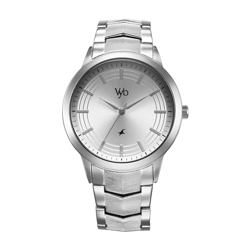 Fastrack Vyb Atlas Quartz Analog Silver Dial Steel Sheet Metal Strap Watch for Men-FV30002SM01W (B0DDKBVR97) Amazon Price History, Amazon Price Tracker