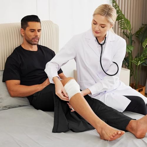 Deyeek Tear Away Pants for Men Easy Open Side Wide Leg Post Surgery Pants Soft Adaptive Breakaway Sweatpants with Pockets3