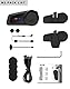 MAXTO Motorrad Bluetooth Headset, M2 Group Motorradhelm Kommunikationssysteme 6-Wege BT5.0 wasserdichte Gegensprechanlage 1000M mit UKW-Radio Siri, Sprachwahl für Full/Half Face (2 in 1 Mikrofon)