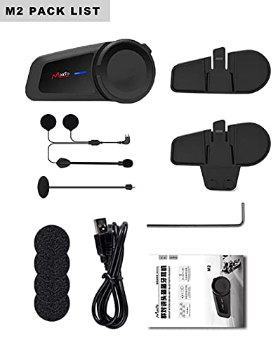 Intercomunicador casco moto bluetooth 5.0 impermeable con manos libres MAXTO M2 7