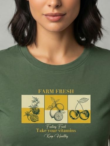 Image of Nobero Women's Graphic Printed T-Shirt | Regular Fit 180 GSM Cotton Tee for Women | Comfortable Round Neck Casual Wear