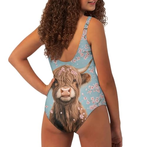 Image of Uourmeti Girls' One-Piece Swimwear Halter Bathing Suit Big Kids Summer Beach Swim Suits Swimming Wear