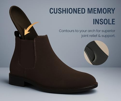 Image of Kraasa Men's Slip On Fashion Chelsea Boots | High Tops, Soft Cushioned Insole, Comfortable Fit, Trendy, Stylish Boots