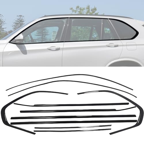 Stainless Steel Window Trim Chrome Delete for BMW X5 F15 2014-2018 Black Window Trim Blackout Kit