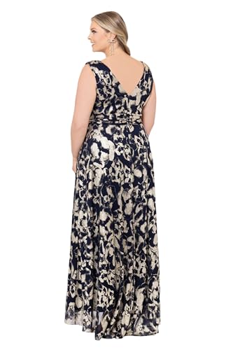 Image of Betsy & Adam Womens Long Stretch Velvet Illusion Shrug Beaded Sleeve GownSpecial Occasion Dress
