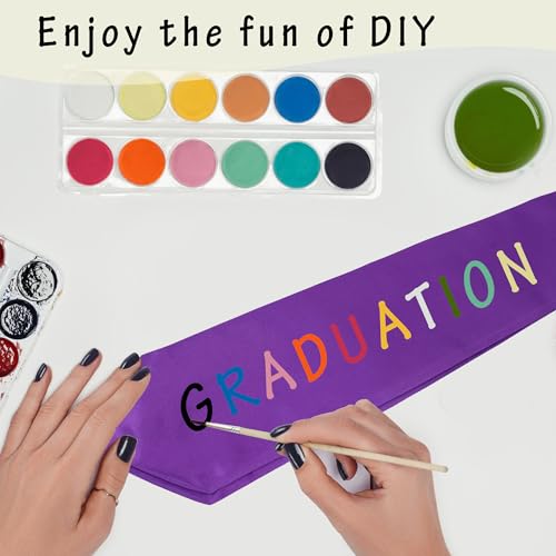Image of GraduationMall 24 Pieces 72 Inch Plain Graduation Stole Bulk Sublimation Blank Honor Graduation Sash Unisex Adult
