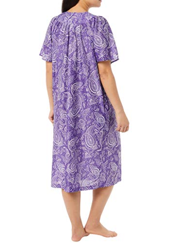 Image of AmeriMark Casual Women's Patio Muumuu House Dress Loose Comfortable Short Sleeve Sun Dress Lounger Gown Sleepwear for Ladies