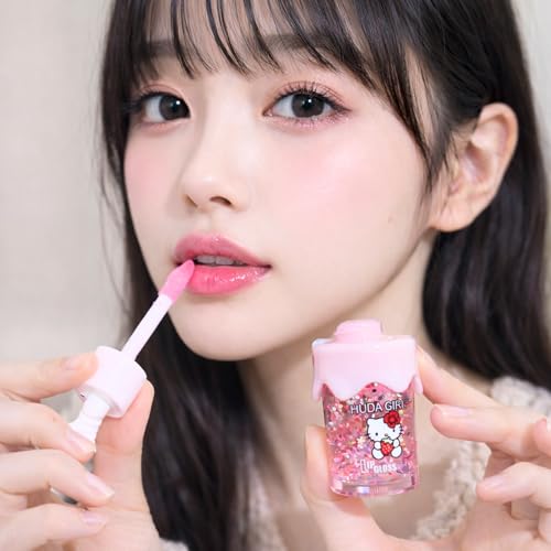 Image of Mini Sipper Juice Bottle Lip Gloss Set - Pink Sparkle, Waterproof Long Lasting Lipgloss for Girls, Lip Gloss Combo, Gift for Teens (2Pc Swiss Juice Lipgloss)