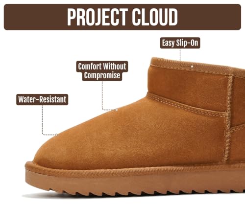 Image of Project Cloud 100% Genuine Leather Comfortable Womens Ankle Boots | Water Resistant Memory Foam Insole Winter Shoes - Trendy Footwear Outdoor Fall Shoes for Women - Winter Boots for Women
