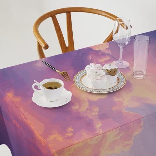 Nappe violette et orange de style rustique pour repas de mariage et fêtes