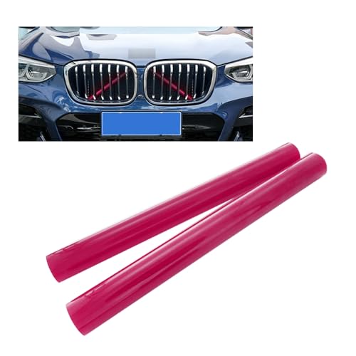 Image of V Brace Grille Inserts Stripes Trim fit for BMW V Brace Grill Stripes Front Grill Insert Trims Compatible with BMW E60 F52 V Brace Stripes Cover V Brace Wrap Covers -Rose red