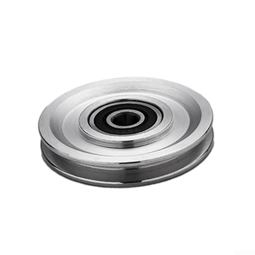 Aluminium-Legierung Seilrolle Rad 6202RS Lager Silent Roller für Fitness Riemenscheibe Block CNC-gefrästes Fitnessstudio Ersatzteil Silber 54-160 mm (152 mm)