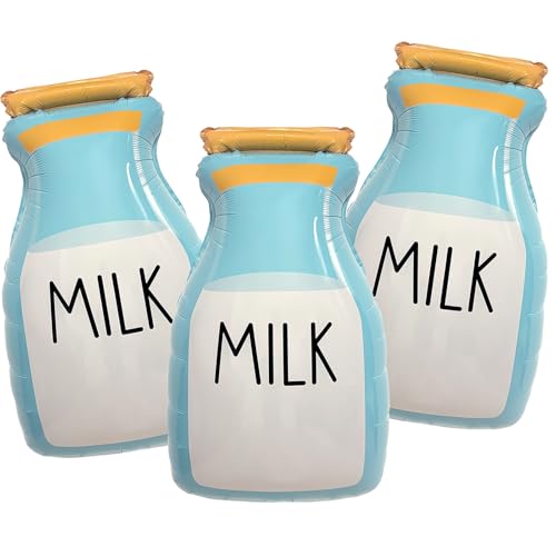 Large Milk Bottle Balloons Baby Bottle Decor for Milk and Cookies Birthday Decorations Baby Milk Theme Party Supplies 3 Pack