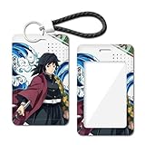 鬼滅の刃 冨岡義勇 IDカードホルダー 薄型多機能 カードケース 社員証ICカードケース 学生証名札ケース 銀行カード収納 通勤通学携帯便利 クリスマスプレゼント 萌えデザイン カードカバー