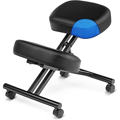 Luxton Home Ergonomic Kneeling Chair with Memory Foam Layer - Improves Posture - Adjustable Stool for Home and Office - Thick Comfortable Cushions Cover