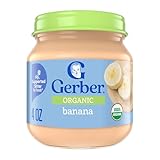 Gerber Purees Organic 1st Foods Banana Baby Food Glass Jar, 4 oz