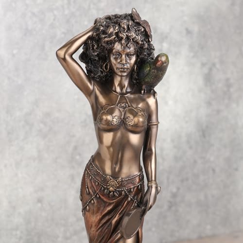 Estatua de Oshun de 9.5 pulgadas en resina y acabado bronce miniatura 6
