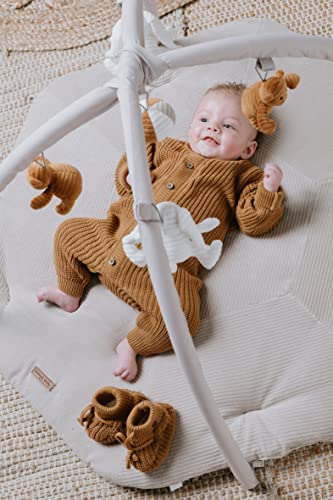 BO Baby's Only - Baby speelkleed met boog - Baby gym - Playmat - Speelmat Sense - Caramel/Kiezelgrijs/Wit - Zachte rib corduroy stof - 94x83 cm - Afbeelding 6