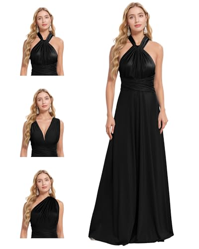 Image of Women's Proaid Convertible Infinity Dress with Bandeau - Multi-Way Long Bridesmaid Dress, Twist Wrap Dress for Weddings