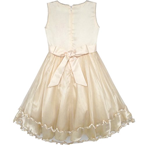 Sunny Fashion Girls Dress Purple Flower White Tulle Pleated Wedding Party2