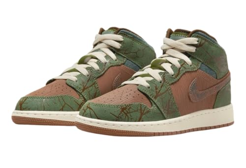 Jordan Big Kid's 1 Mid SS Archaeo Brown/Light Olive (FQ8101 200) - 72