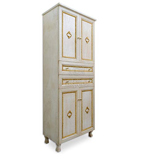 SHOP CHIC Mobile a Colonna Multiuso in Legno Panna...