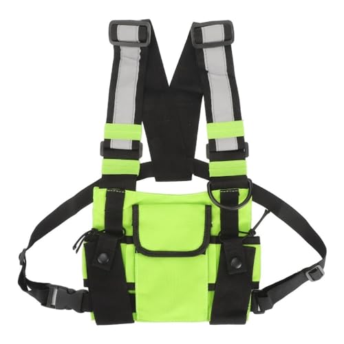 MOPFOL Bolsa Oxford para rádios de tecido, alças ajustáveis, bolso universal, rádios bidirecionais, peitoral portátil para trabalho de segurança (verde)