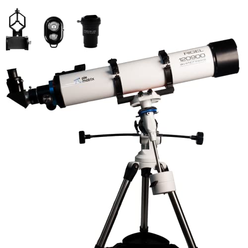 Image of Pie Matrix Rigel 120900 450X Zoom Aperture 120mm Monocular Astronomical Land and Sky Refractor Telescope Stand,20mm Erector, 3X Barlow, Travel Case and Phone Adapter