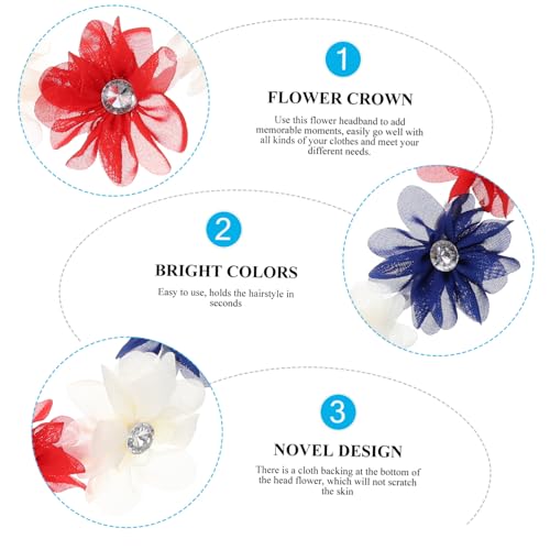 Bandeaux élastiques fleurs patriotiques VICASKY pour coiffure de fête et lot accessoires fille