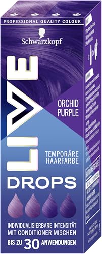 Schwarzkopf Live Color Drops Orchid Purple (30 ml), gotas dosificables de color para un look personalizado, tinte para mezclar con el acondicionador, coloración temporal dura hasta 12 lavados