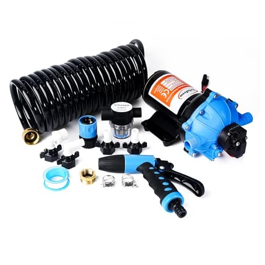 12V DC RV Fresh Washdown Pump Kit, 70PSI7GPM,Marine Self-Priming Water Pump with Pressure Switch, High-Performance RV Fresh Water Pump for Boats,Campers,Travel Trailers,Sprayers,and Yachts