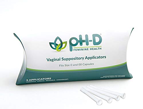 pH-D Feminine Health Support Vaginal Suppository Applicators, Ideal for Boric Acid Suppositories, Reusable