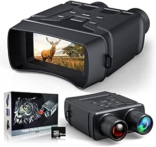 VELLEE Digital Night Vision Binoculars, 1080p Full HD Photo & Video Infrared Night Vision Goggles for Day & Night Viewing for Hunting, Camping, Surveillance, Spy, with 32GB Memory Card (Black)