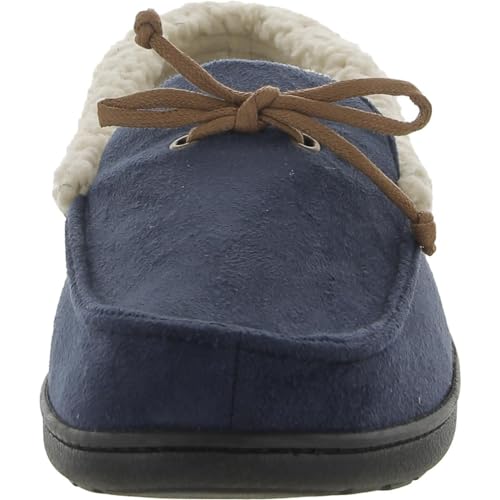 Isotoner Mens Blue Faux Suede Memory Foam Moccasins Medium (8-9)