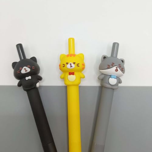 6 bolígrafos retráctiles de gel negro 0.5mm diseño animal miniatura 7