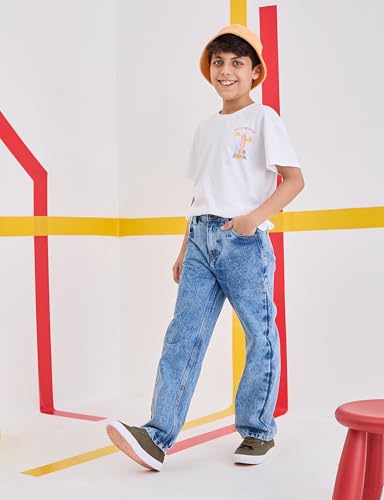 Image of Amazon Brand - Symbol Boys Cotton Baggy Fit Jeans | Casual Denim | Age 6-14 Years