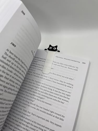 Image of Set of 6 Cute Cat Bookmarks for Cat Lovers - Peekaboo Black Cat Design with 3 Large & 3 Small Bookmarks | Fun Gift for Readers, Kids, Students | Eco-Friendly Bioplastic