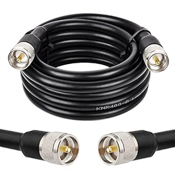 XRDS -RF Cable coaxial CB de 12 pies, KMR 400 UHF Cable coaxial PL-259 UHF Macho Cable coaxial de baja pérdida 50 ohmios Cable CB para radioaficionado, radioaficionado, radio bidireccional, medidor SWR