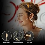KIMAFUN Single Earset Microphone Ear-hook Over Ear Hanging Condenser Mic Compatible with Audio Technica Wireless Bodypack Transmitters, Ideal for Live Performances, Teachers, Lectures, Podcasts,HC-830