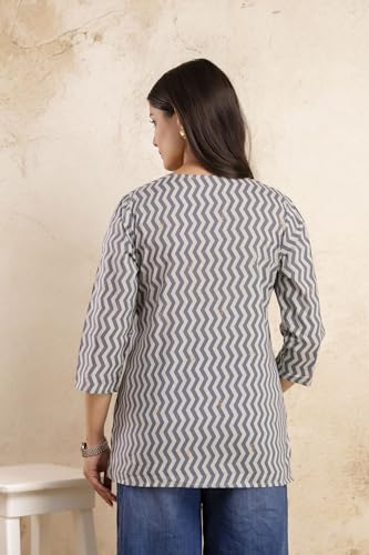Image of Women's Floral Print Tunic Top, 3 /4 Sleeve, V-Neck, Casual Wear