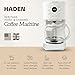 HADEN Coffee Machine, 12 Cup Programmable Drip Coffee Maker, Ivory & Chrome